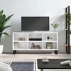 TV staliukas Televizoriaus spintelė, balta, 103,5x30x50cm, mediena, blizgi