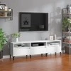 TV staliukas Televizoriaus spintelė, balta, 150x30x44,5cm, apdirbta mediena