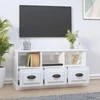 TV staliukas Televizoriaus spintelė, balta, 100x35x50cm, mediena, blizgi