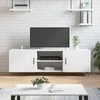 TV staliukas Televizoriaus spintelė, balta, 150x30x50cm, apdirbta mediena
