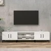 TV staliukas Televizoriaus spintelė, balta, 180x31,5x40cm, mediena, blizgi