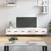 TV staliukas Televizoriaus spintelė, balta, 150x36x30cm, mediena, blizgi