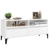 TV staliukas Televizoriaus spintelė, balta, 100x34,5x44,5cm, mediena, blizgi