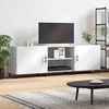 TV staliukas Televizoriaus spintelė, balta, 150x30x50cm, apdirbta mediena