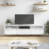 TV staliukas Televizoriaus spintelė, balta, 150x30x44,5cm, apdirbta mediena