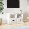 TV staliukas Televizoriaus spintelė, balta, 80x35x50cm, mediena, blizgi
