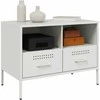 TV staliukas Televizoriaus spintelė, baltos spalvos, 68x39x50,5cm, plienas