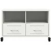 TV staliukas Televizoriaus spintelė, baltos spalvos, 68x39x43,5cm, plienas