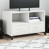 TV staliukas Televizoriaus spintelė, baltos spalvos, 68x39x43,5cm, plienas