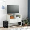 TV staliukas Televizoriaus spintelė, baltos spalvos, 68x39x60,5cm, plienas
