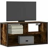TV staliukas Televizoriaus spintelė, dūminė, 80x31x39,5cm, mediena/metalas
