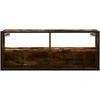TV staliukas Televizoriaus spintelė, dūminė, 100x31x39,5cm, mediena/metalas