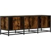 TV staliukas Televizoriaus spintelė, dūminė, 120x35x41cm, mediena ir metalas