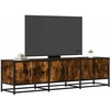 TV staliukas Televizoriaus spintelė, dūminė, 150x35x41cm, mediena ir metalas