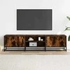 TV staliukas Televizoriaus spintelė, dūminė, 160x35x41cm, mediena ir metalas