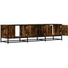 TV staliukas Televizoriaus spintelė, dūminė, 150x35x41cm, mediena ir metalas