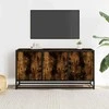 TV staliukas Televizoriaus spintelė, dūminė, 100x35x50cm, mediena ir metalas