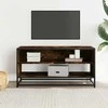 TV staliukas Televizoriaus spintelė, dūminė, 91x40x46cm, mediena ir metalas