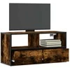 TV staliukas Televizoriaus spintelė, dūminė, 80x31x39,5cm, mediena/metalas