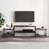 TV staliukas Televizoriaus spintelė, dūminio ąžuolo, 197x35x52cm, mediena