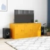 TV staliukas Televizoriaus spintelė, garstyčių geltona, 99x39x44cm, plienas