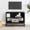 TV staliukas Televizoriaus spintelė, juoda, 61x40x46cm, mediena ir metalas