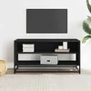 TV staliukas Televizoriaus spintelė, juoda, 91x40x46cm, mediena ir metalas