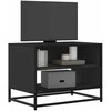 TV staliukas Televizoriaus spintelė, juoda, 61x40x46cm, mediena ir metalas