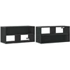 TV staliukas Televizoriaus spintelė, juoda, 80x31x39,5cm, mediena/metalas