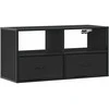 TV staliukas Televizoriaus spintelė, juoda, 80x31x39,5cm, mediena/metalas