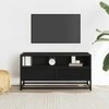TV staliukas Televizoriaus spintelė, juoda, 80x34,5x40cm, mediena ir metalas