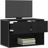TV staliukas Televizoriaus spintelė, juoda, 60x31x39,5cm, mediena ir metalas