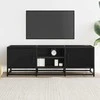 TV staliukas Televizoriaus spintelė, juoda, 120x35x41cm, mediena ir metalas