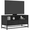 TV staliukas Televizoriaus spintelė, juoda, 80x34,5x40cm, mediena ir metalas