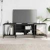 TV staliukas Televizoriaus spintelė, juoda, 153x37x50cm, apdirbta mediena
