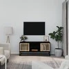 TV staliukas Televizoriaus spintelė, juoda, 105x30x45cm, mediena ir geležis