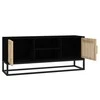 TV staliukas Televizoriaus spintelė, juoda, 105x30x45cm, mediena ir geležis