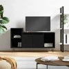 TV staliukas Televizoriaus spintelė, juodos spalvos, 100x35x55cm, mediena