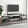 TV staliukas Televizoriaus spintelė, juodos spalvos, 197x35x52cm, mediena
