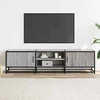 TV staliukas Televizoriaus spintelė, pilka, 160x35x41cm, mediena ir metalas