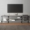 TV staliukas Televizoriaus spintelė, pilka, 161x35x45cm, mediena ir geležis