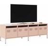 TV staliukas Televizoriaus spintelė, rožinė, 135x39x43,5cm, plienas