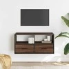 TV staliukas Televizoriaus spintelė, ruda, 80x31x39,5cm, mediena/metalas