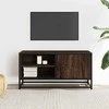 TV staliukas Televizoriaus spintelė, ruda, 80x34,5x40cm, mediena ir metalas