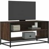 TV staliukas Televizoriaus spintelė, ruda, 91x40x46cm, mediena ir metalas