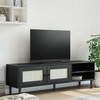 TV staliukas Televizoriaus spintelė SENJA, juoda, 158x40x49cm, pušis