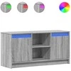TV staliukas Televizoriaus spintelė su LED, pilka, 100x34x50cm, mediena
