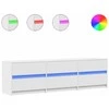 TV staliukas Televizoriaus spintelė su LED, balta, 180x34x50cm, mediena