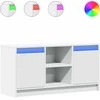 TV staliukas Televizoriaus spintelė su LED, balta, 100x34x50cm, mediena