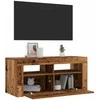 TV staliukas Televizoriaus spintelė su LED, medienos, 90x35x40cm, mediena